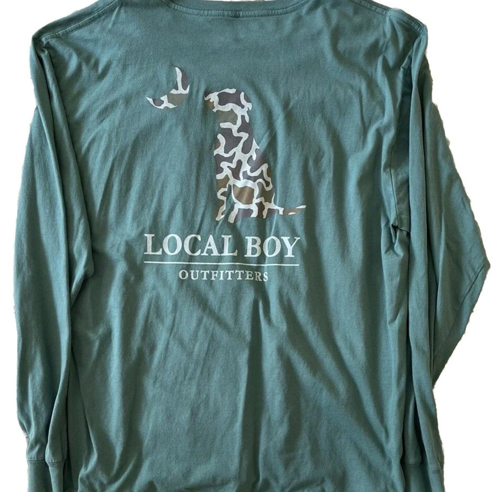 Local Boy Outfitters Green Long Sleeve XL Dog And Moon Camouflage